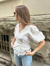 Wrap Blouse - Swiss Dot