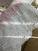 Drawstring embroidered pant - pink stripe