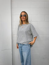 Love Heart Split Tee - Grey