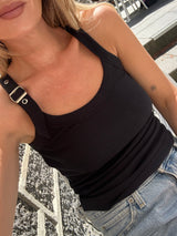 Buckle Singlet - Black