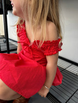 Kids Red Polka Dot Mini Dress