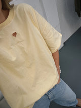 Love heart split tee - Butter - PRE ORDER