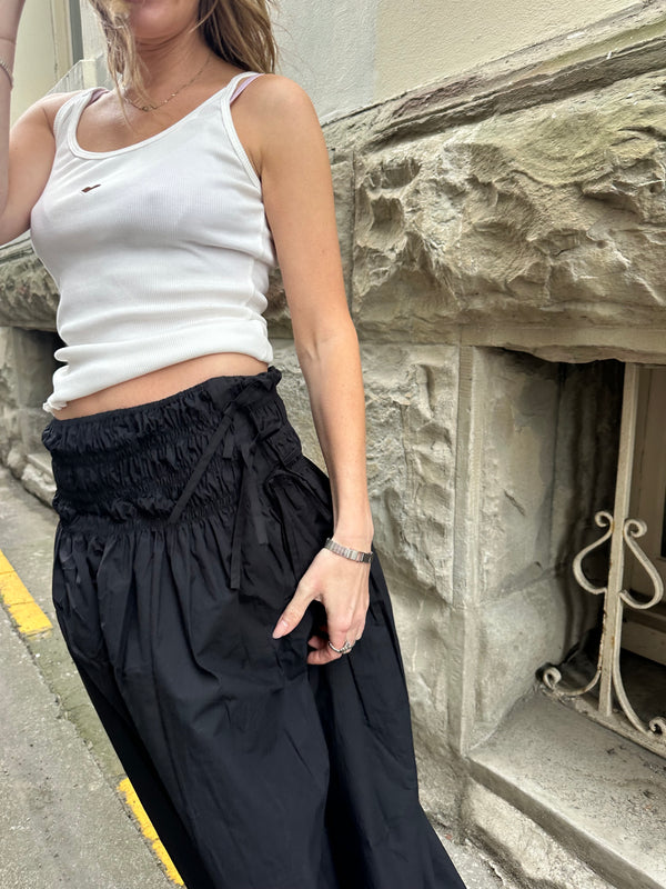 Black midi skirt