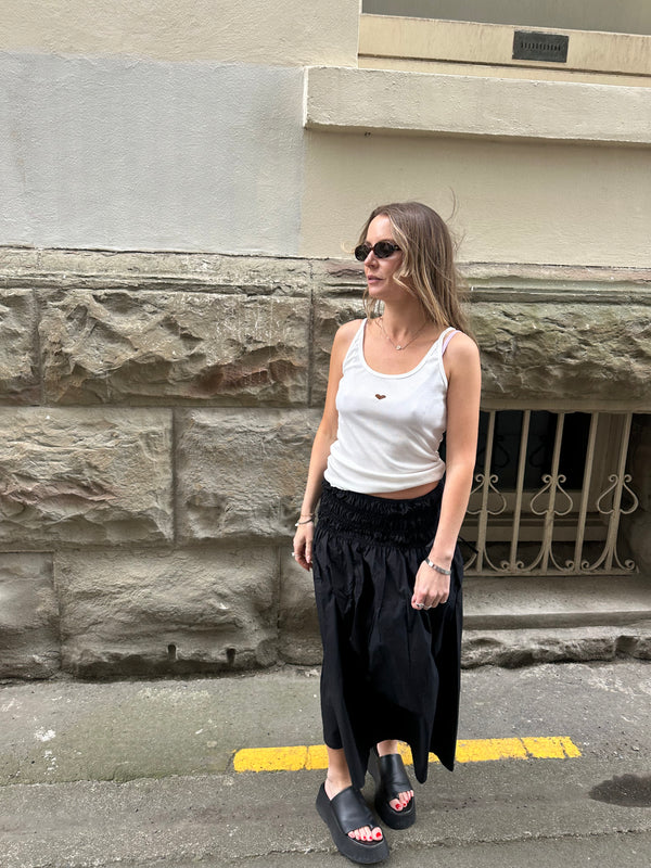 Black midi skirt