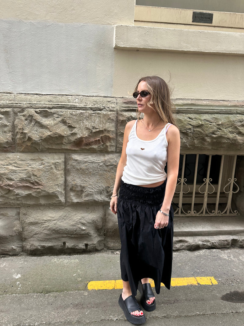 Black midi skirt