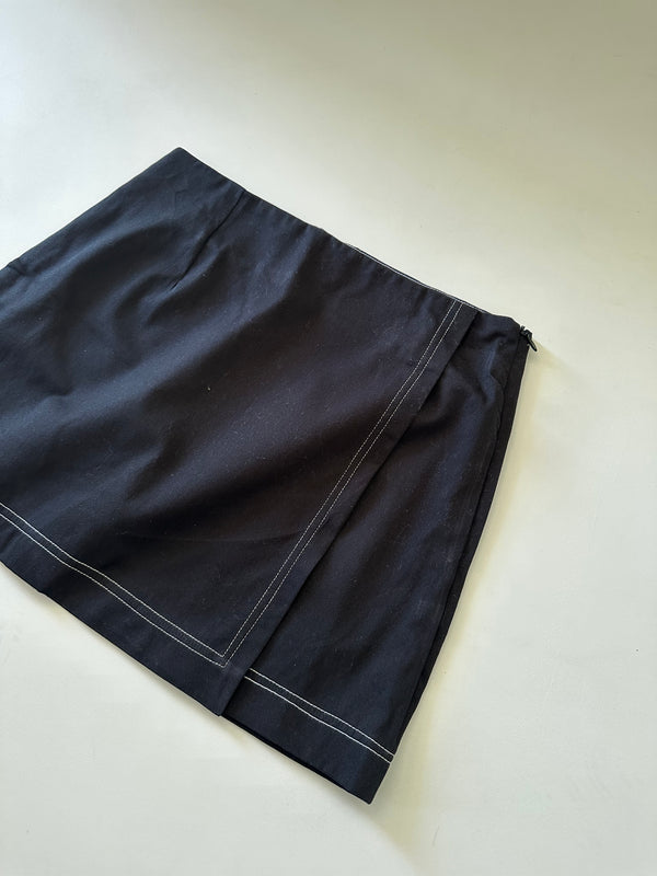 Wrap Mini Skirt - Black