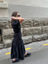 Black midi skirt