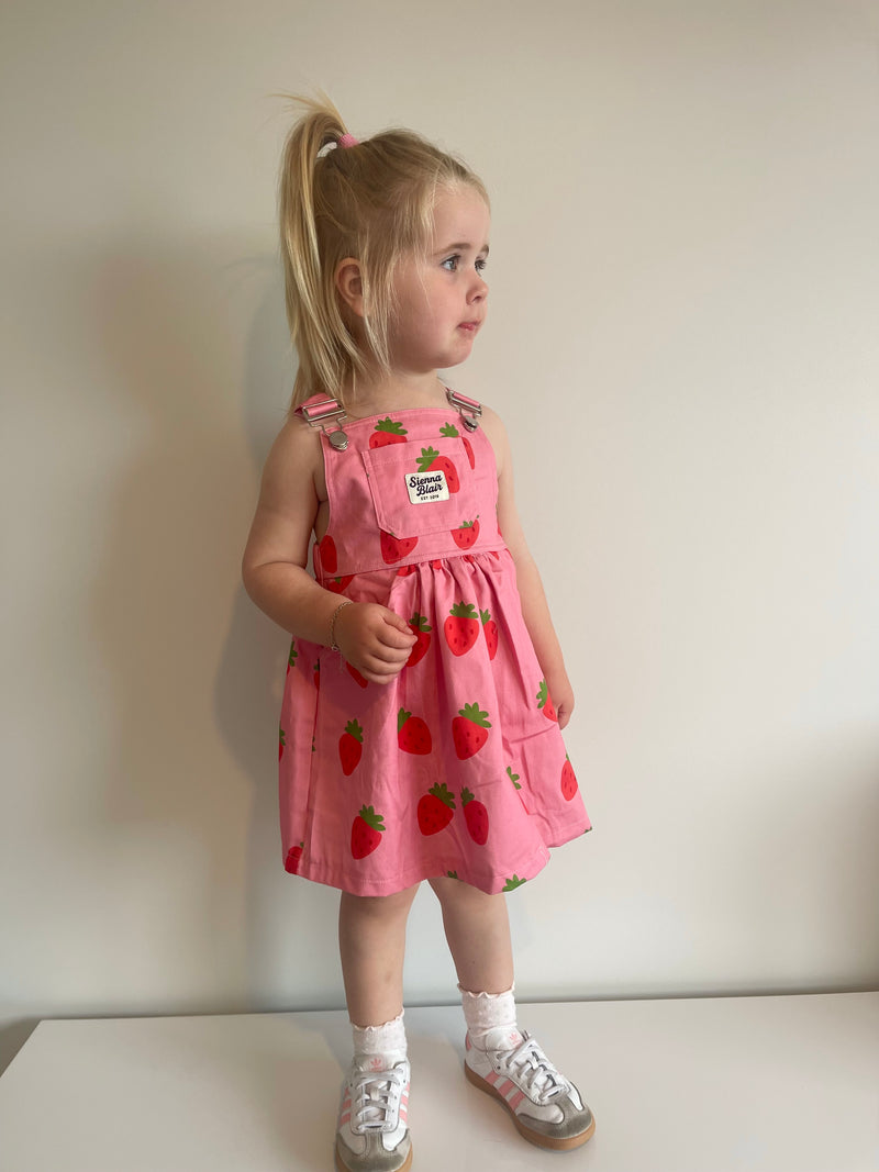 Strawberry Dungaree Dress