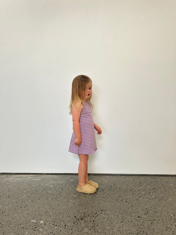 Lilac Stripe Singlet Dress
