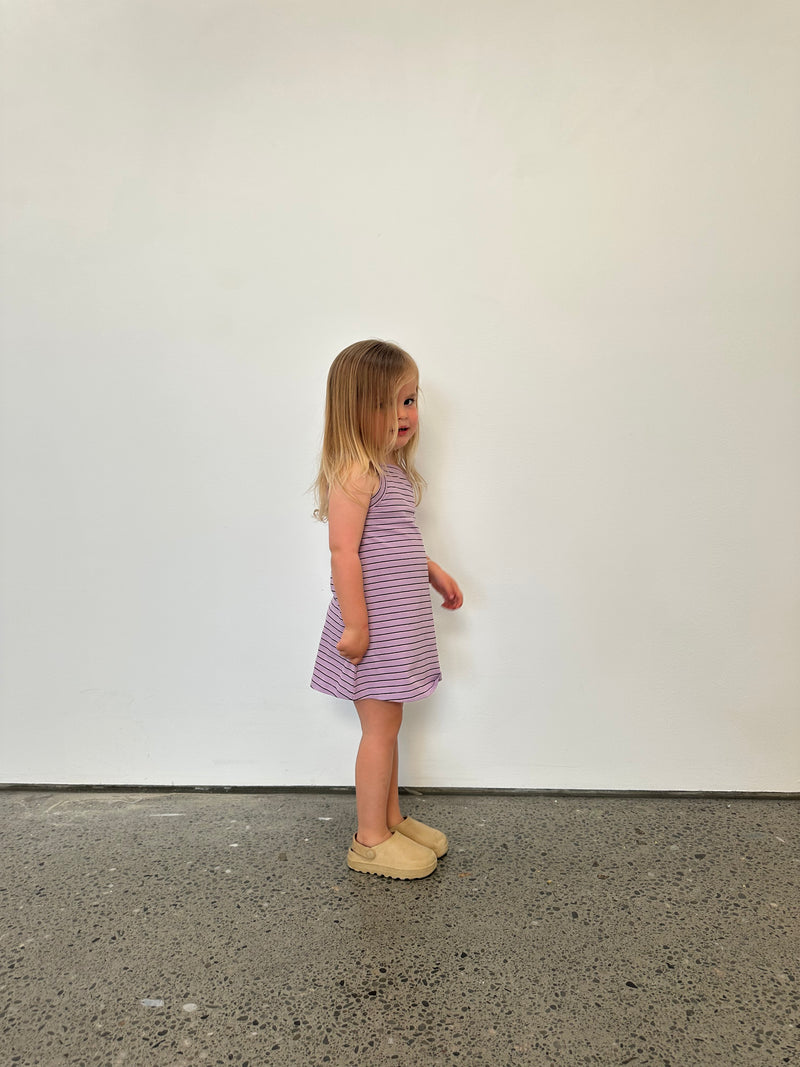 Lilac Stripe Singlet Dress
