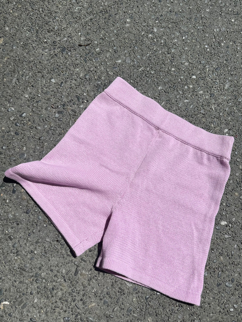 Pink Knit Shorts