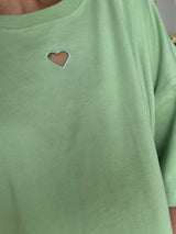 Love heart split tee - Pistachio