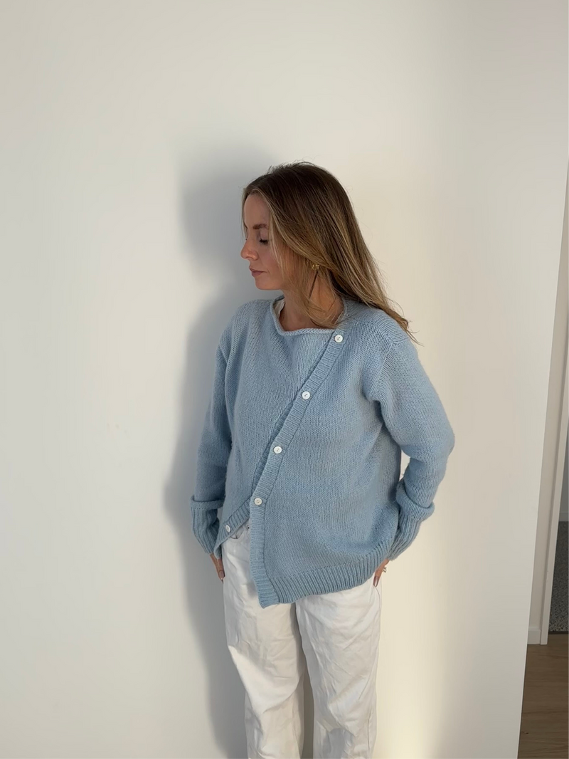 Asymmetric Cardigan - Powder Blue
