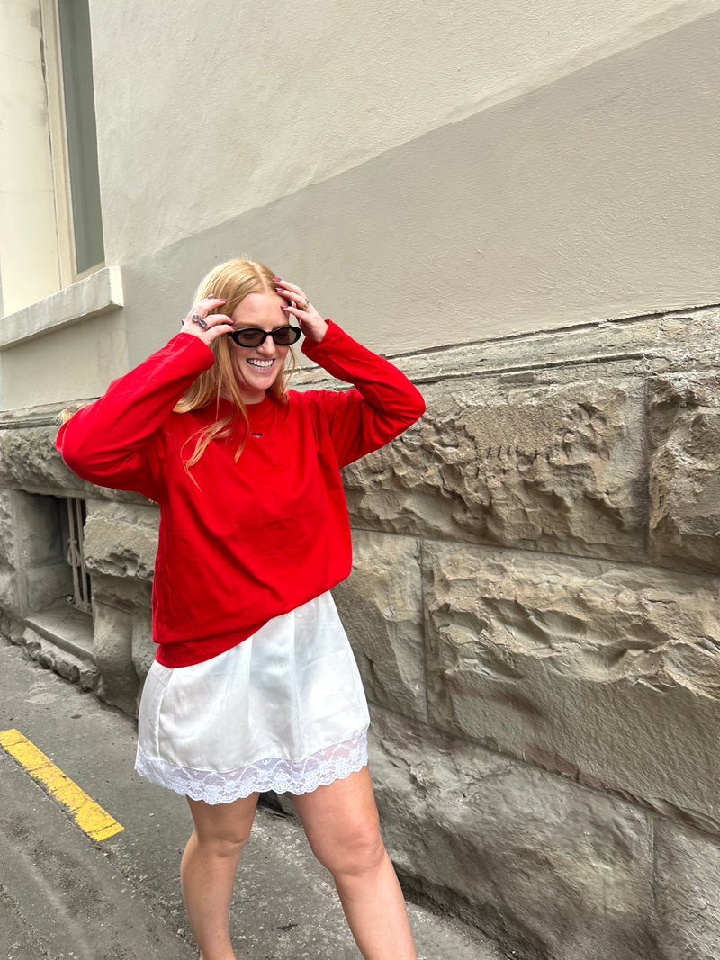 Love Heart Long Sleeve Tee - Red