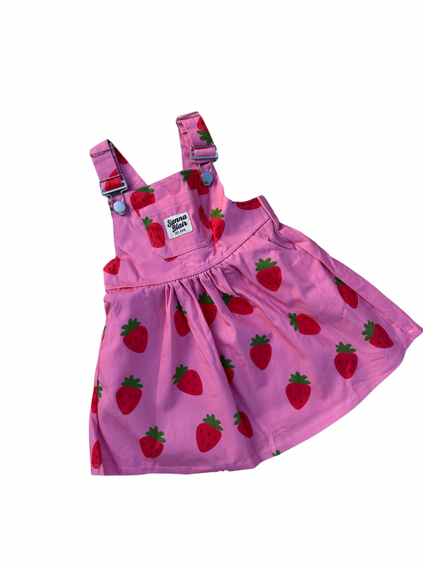 Strawberry Dungaree Dress