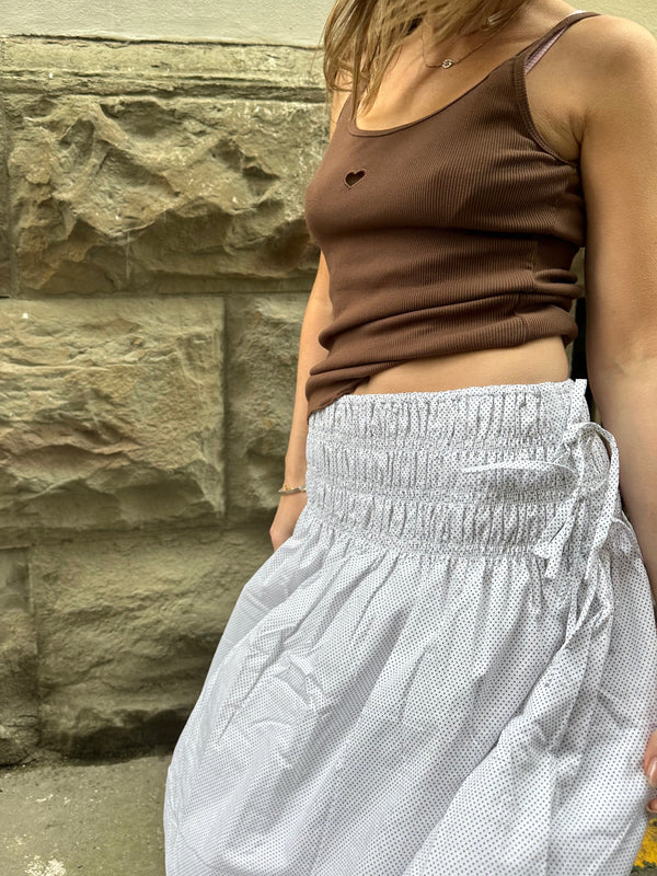 Polka dot midi skirt