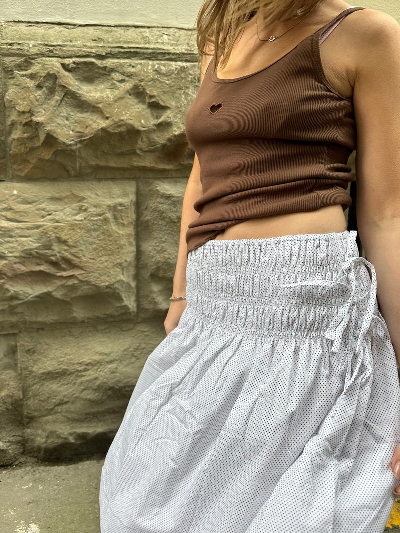 Polka dot midi skirt