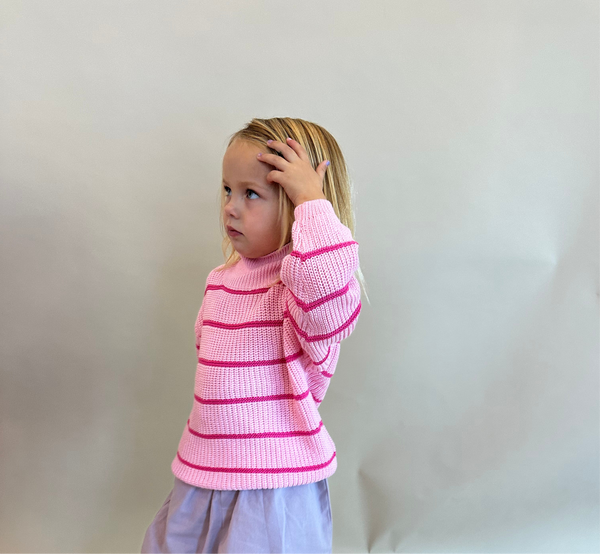 Pink Stripe Turtleneck