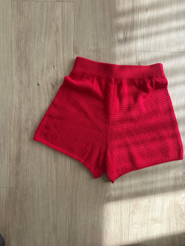 Cherry crochet shorts