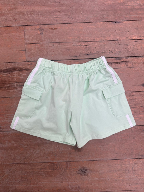 Green cargo shorts 6/7Y