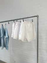 Lace poplin shorties