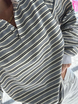 Grey Stripe Polo