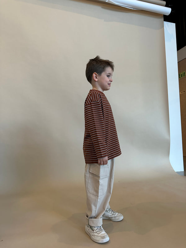 Chocolate stripe long sleeve tee