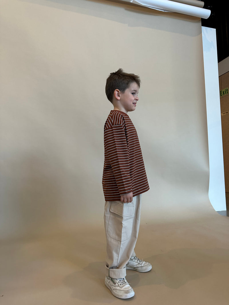 Chocolate stripe long sleeve tee