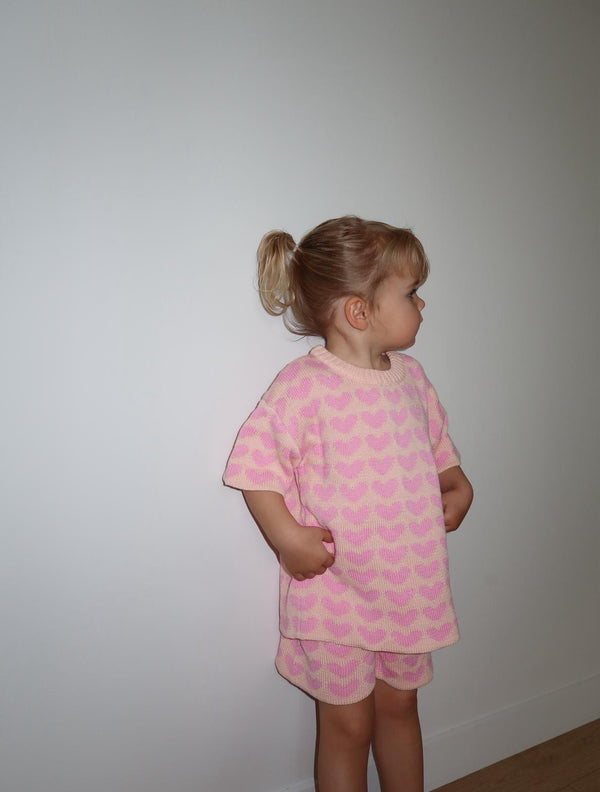 Mini Hearts Knit Set