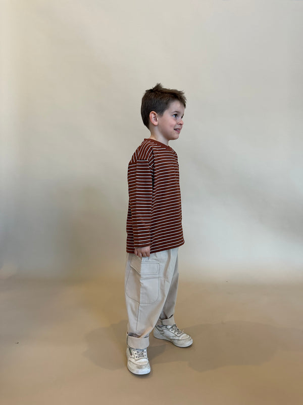 Chocolate stripe long sleeve tee
