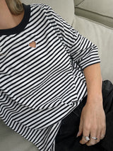Love heart split tee - Striped - PRE ORDER